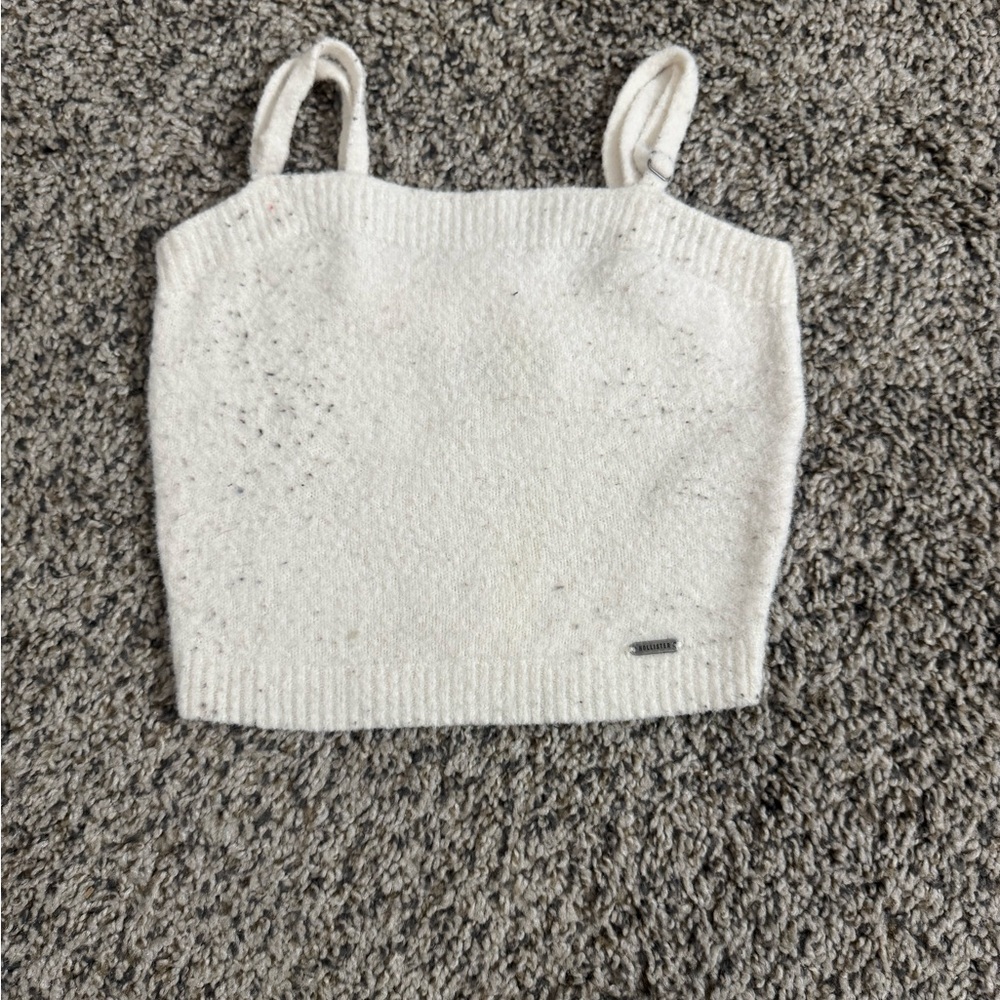 Hollister Cream Knit Cropped Tank